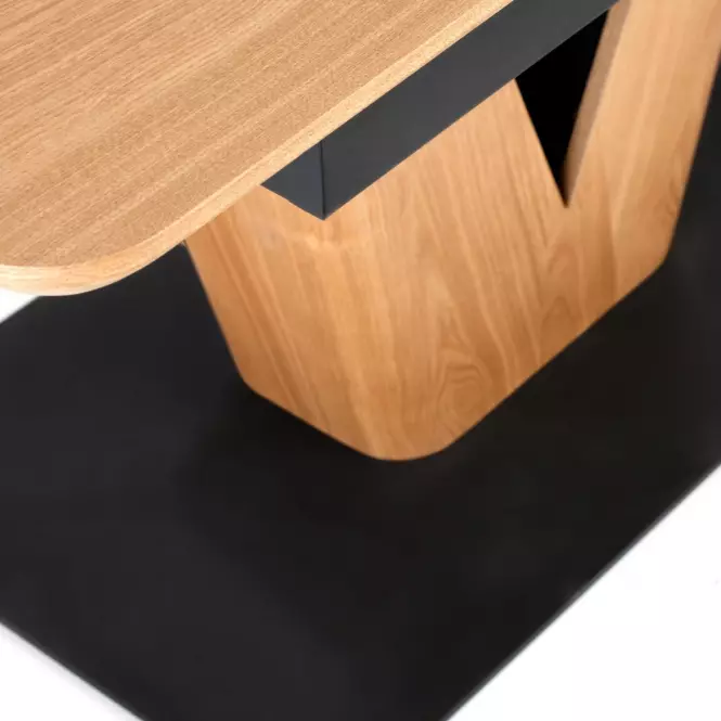 Asztal Umberto 160/200 Mdf/Acél – Tölgy Természetes/Fekete,7