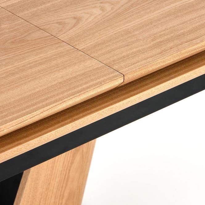 Asztal Umberto 160/200 Mdf/Acél – Tölgy Természetes/Fekete