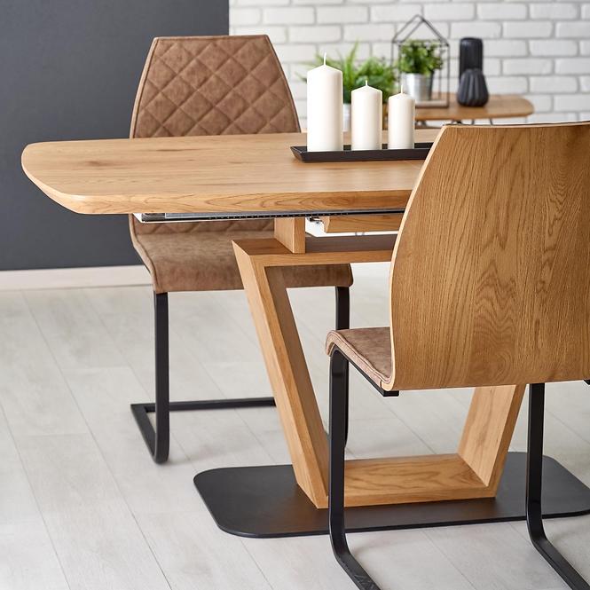 Kinyitható asztalok  Blacky 160/220x90cm Mdf/Acél – Tölgy Aranysárga/Fekete