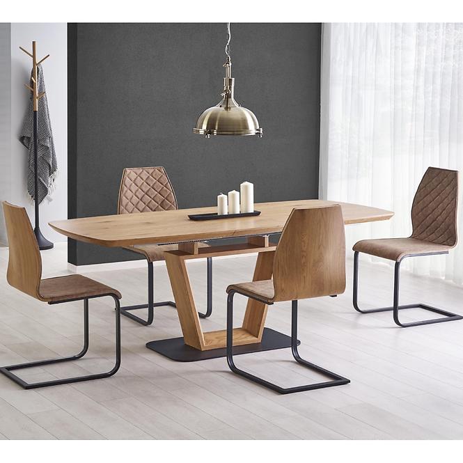 Kinyitható asztalok  Blacky 160/220x90cm Mdf/Acél – Tölgy Aranysárga/Fekete