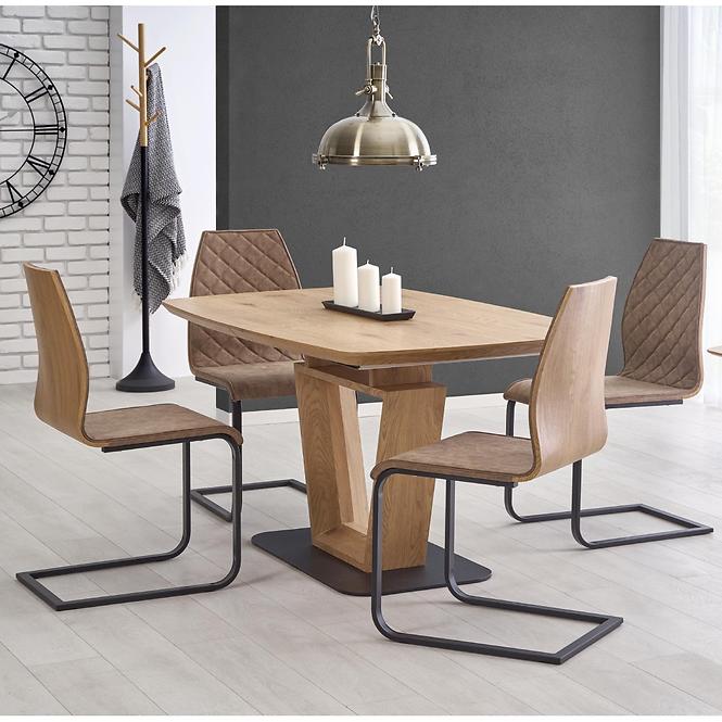 Kinyitható asztalok  Blacky 160/220x90cm Mdf/Acél – Tölgy Aranysárga/Fekete