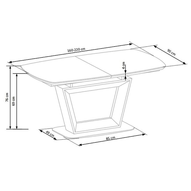 Kinyitható asztalok  Blacky 160/220x90cm Mdf/Acél – Tölgy Aranysárga/Fekete