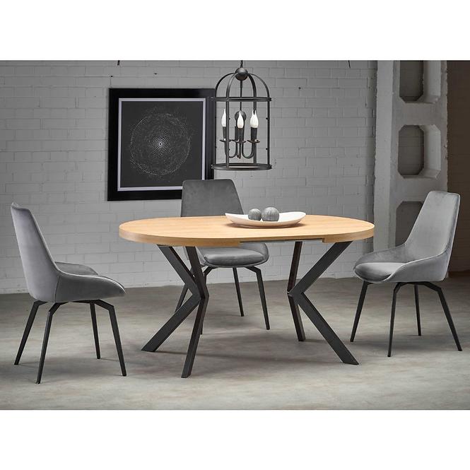 Asztal Peroni 100/250 Płyta/Acél – Tölgy Aranysárga/Fekete