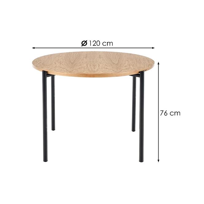 Asztal Morgan 120 Mdf/Acél – Tölgy Aranysárga/Fekete