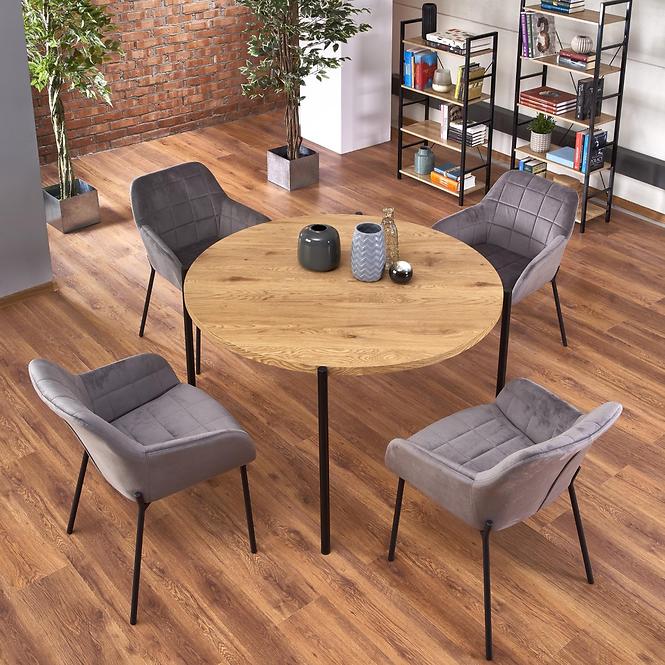 Asztal Morgan 120 Mdf/Acél – Tölgy Aranysárga/Fekete