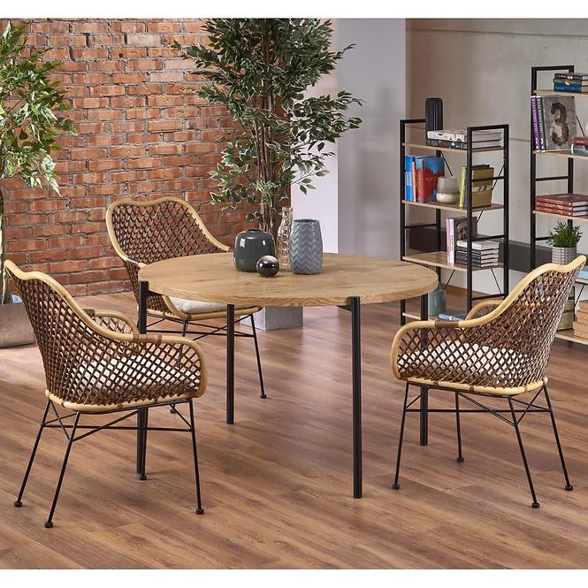 Asztal Morgan 120 Mdf/Acél – Tölgy Aranysárga/Fekete