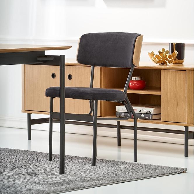 Asztal Smart 170/250 Mdf/Acél – Tölgy Természetes/Fekete