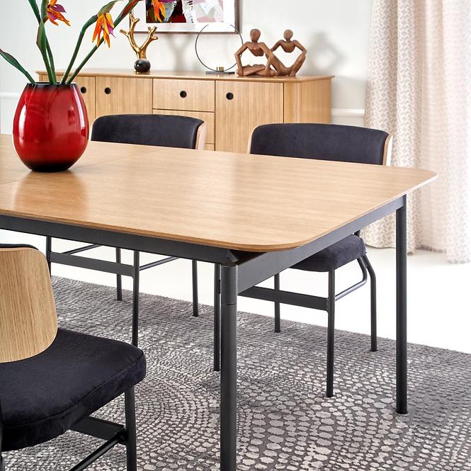 Asztal Smart 170/250 Mdf/Acél – Tölgy Természetes/Fekete