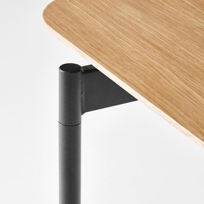 Asztal Smart 170/250 Mdf/Acél – Tölgy Természetes/Fekete