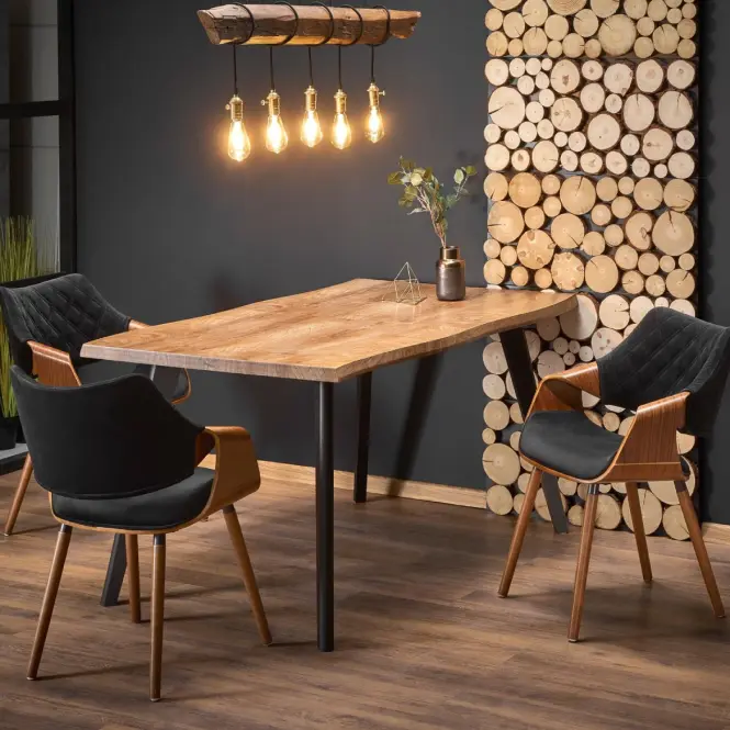 Kinyitható asztalok  Dickson 120/180x80cm Mdf/Faipari – Tölgy Természetes/Fekete,11