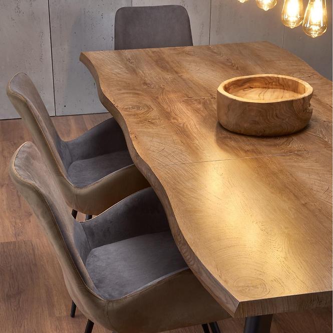Kinyitható asztalok  Dickson 120/180x80cm Mdf/Faipari – Tölgy Természetes/Fekete