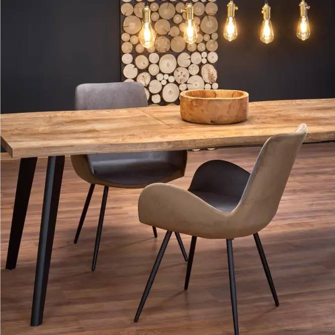 Kinyitható asztalok  Dickson 120/180x80cm Mdf/Faipari – Tölgy Természetes/Fekete,13
