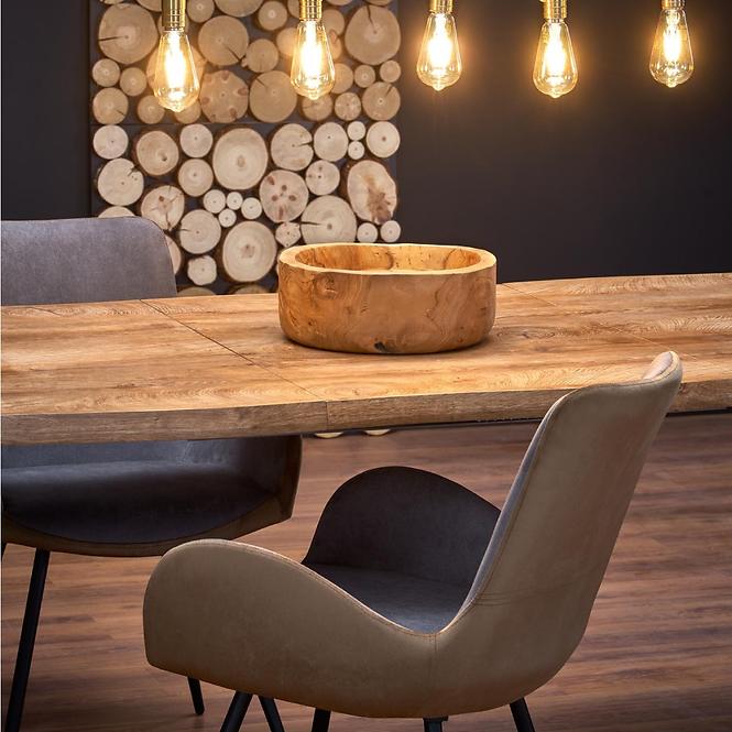 Kinyitható asztalok  Dickson 120/180x80cm Mdf/Faipari – Tölgy Természetes/Fekete