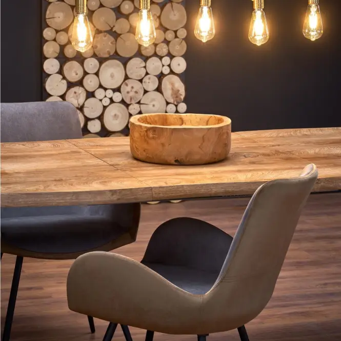 Kinyitható asztalok  Dickson 120/180x80cm Mdf/Faipari – Tölgy Természetes/Fekete,14