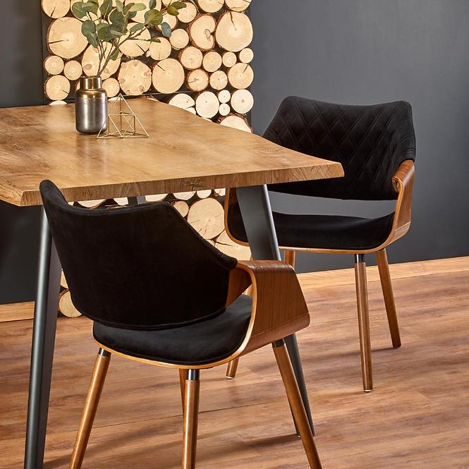 Kinyitható asztalok  Dickson 120/180x80cm Mdf/Faipari – Tölgy Természetes/Fekete