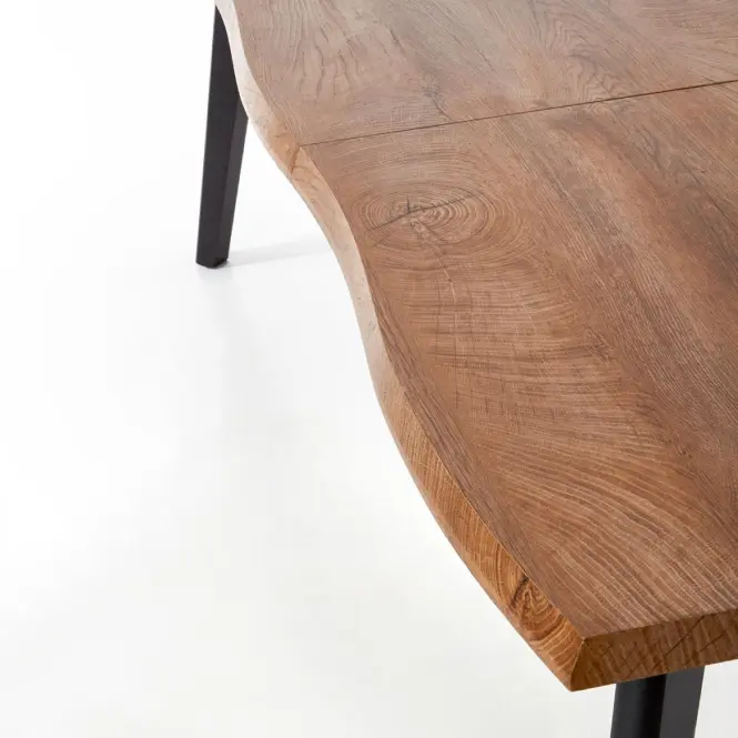 Kinyitható asztalok  Dickson 120/180x80cm Mdf/Faipari – Tölgy Természetes/Fekete