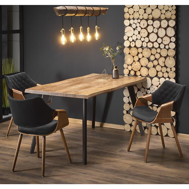 Kinyitható asztalok  Dickson 150/210x90cm Mdf/Faipari – Tölgy Természetes/Fekete