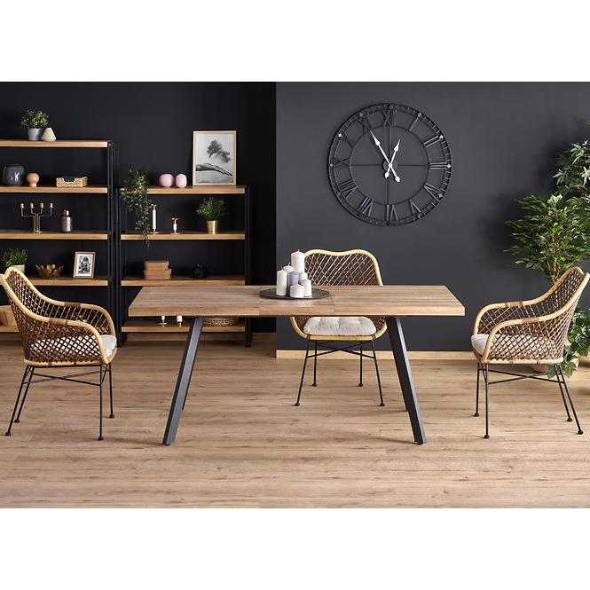 Kinyitható asztalok  Berlin 140/180x85cm Mdf/Acél – Dió Édesem/Fekete