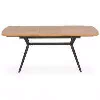 Kinyitható asztalok  Gustavo 140/180x80cm Mdf/Acél – Tölgy Aranysárga/Fekete