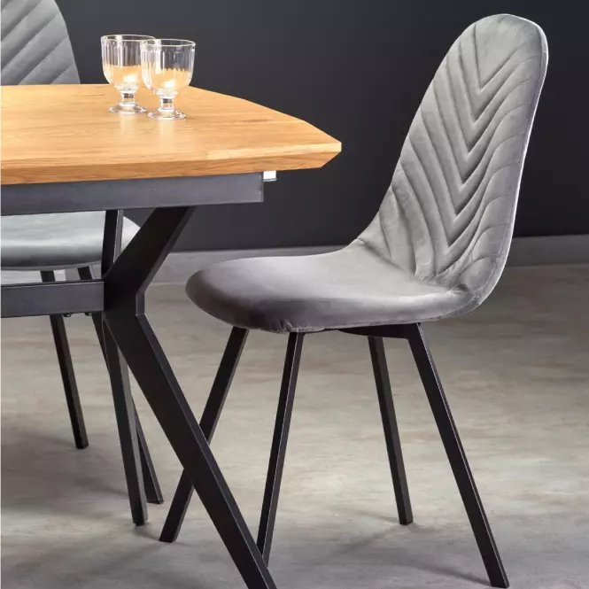 Kinyitható asztalok  Gustavo 140/180x80cm Mdf/Acél – Tölgy Aranysárga/Fekete