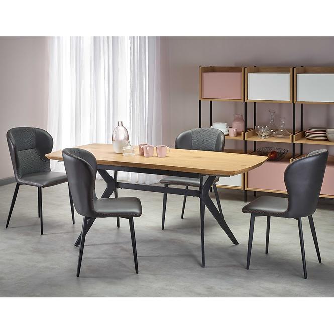 Kinyitható asztalok  Gustavo 140/180x80cm Mdf/Acél – Tölgy Aranysárga/Fekete,18