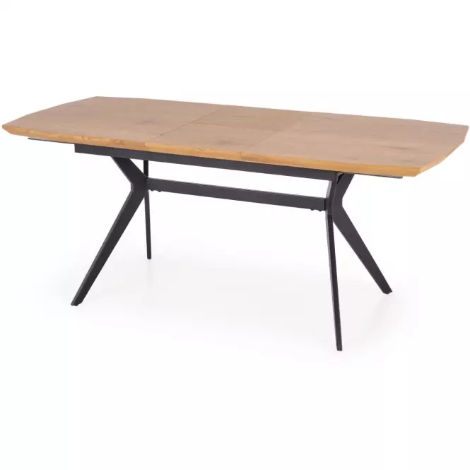 Kinyitható asztalok  Gustavo 140/180x80cm Mdf/Acél – Tölgy Aranysárga/Fekete