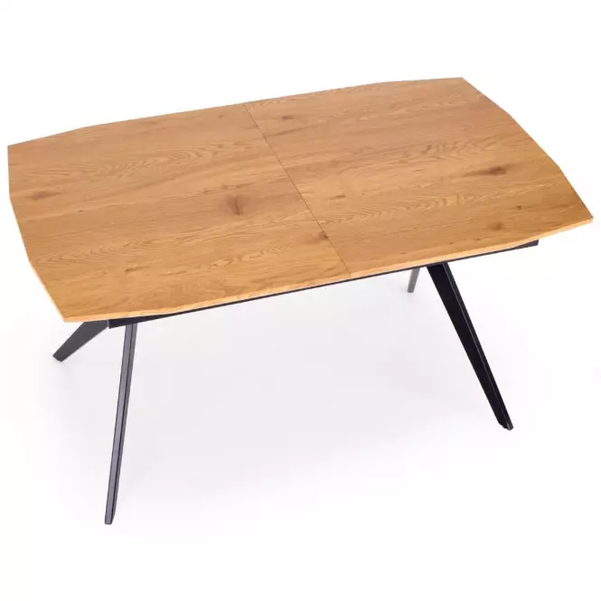 Kinyitható asztalok  Gustavo 140/180x80cm Mdf/Acél – Tölgy Aranysárga/Fekete