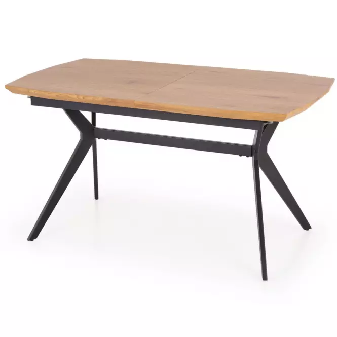 Kinyitható asztalok  Gustavo 140/180x80cm Mdf/Acél – Tölgy Aranysárga/Fekete