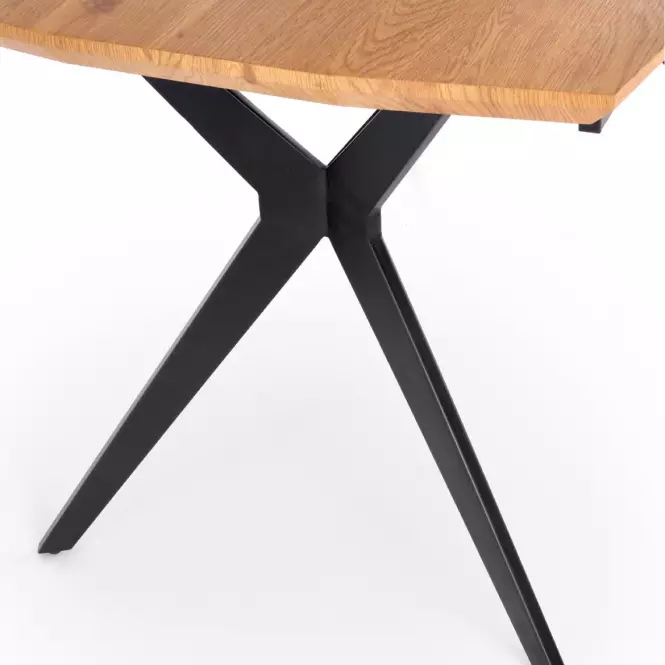 Kinyitható asztalok  Gustavo 140/180x80cm Mdf/Acél – Tölgy Aranysárga/Fekete