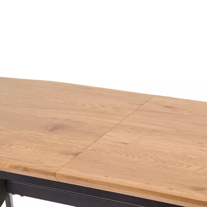 Kinyitható asztalok  Gustavo 140/180x80cm Mdf/Acél – Tölgy Aranysárga/Fekete