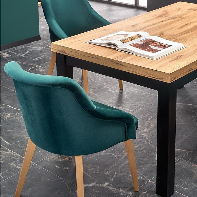 Asztal Tiago 140/220 Płyta/Faipari – Tölgy Craft/Fekete