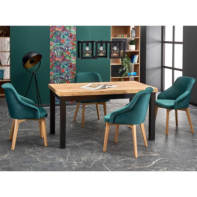 Asztal Tiago 140/220 Płyta/Faipari – Tölgy Craft/Fekete