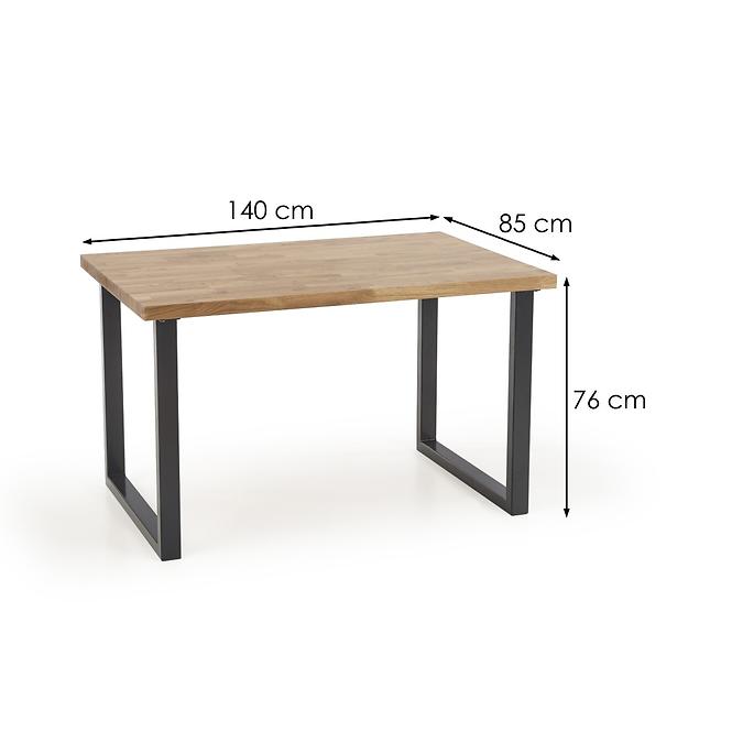 Asztal Radus B) Tölgy Lity 140x85 – Tölgy Természetes/Fekete