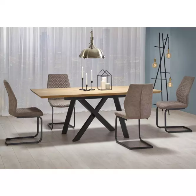 Kinyitható asztalok  Capital 160/20x90cm0 Mdf/Acél – Tölgy Aranysárga/Fekete