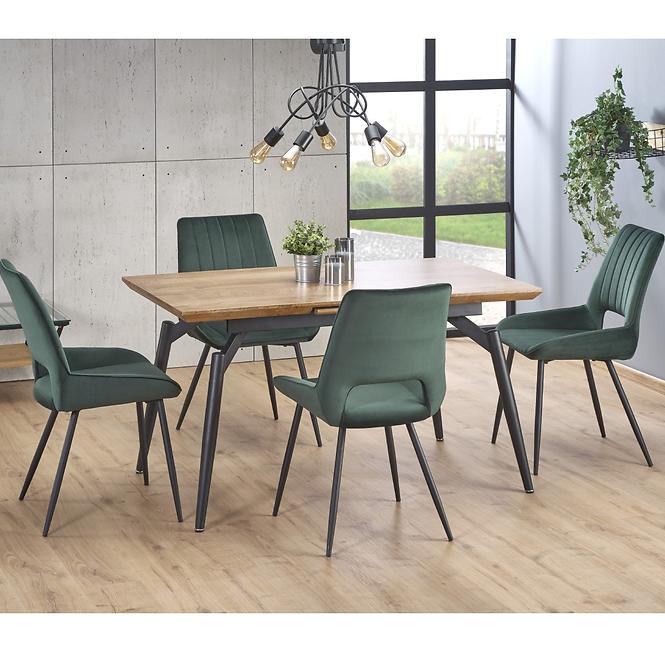 Kinyitható asztalok  Cambell 140/180x80cm Mdf/Acél – Tölgy Természetes/Fekete