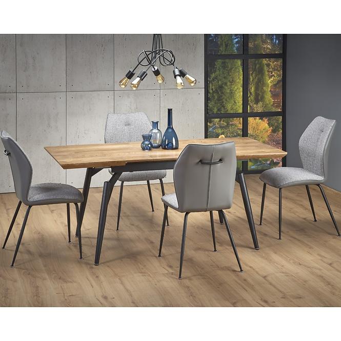 Kinyitható asztalok  Cambell 140/180x80cm Mdf/Acél – Tölgy Természetes/Fekete