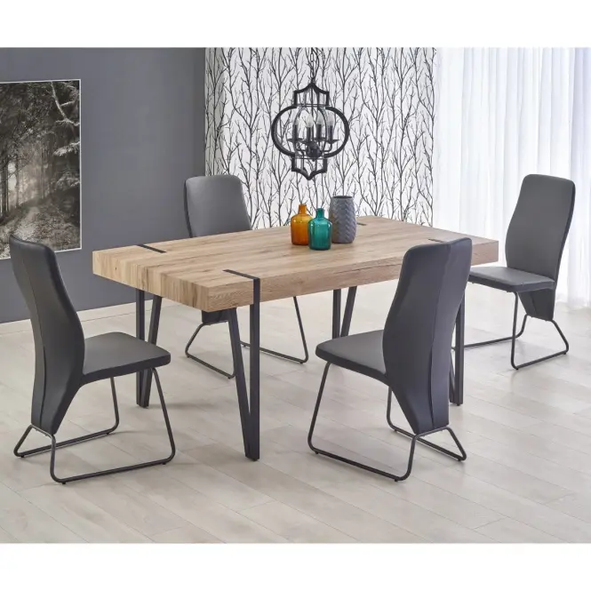 Asztal Yohann 170 Mdf/Acél – Tölgy San Remo/Fekete