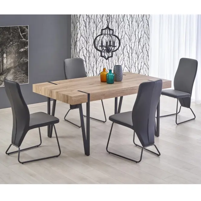 Asztal Yohann 170 Mdf/Acél – Tölgy San Remo/Fekete