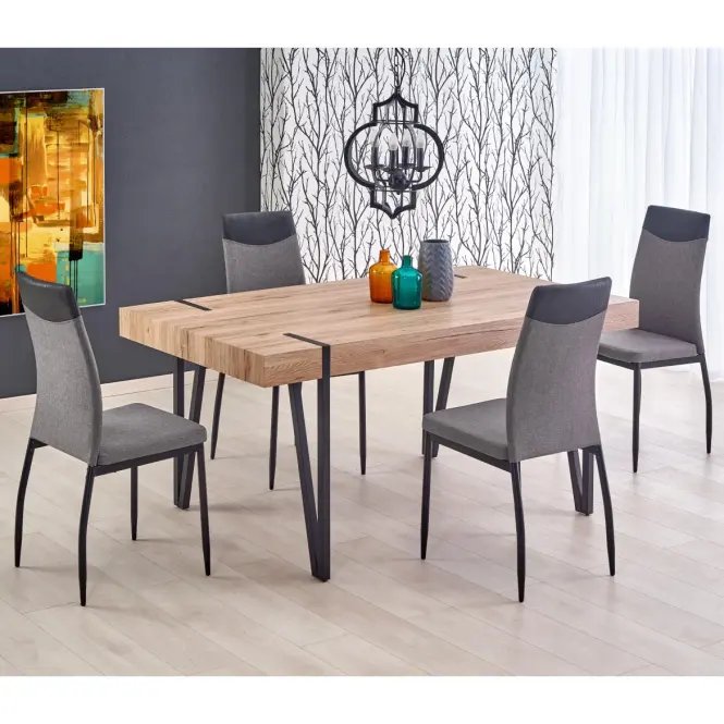 Asztal Yohann 170 Mdf/Acél – Tölgy San Remo/Fekete