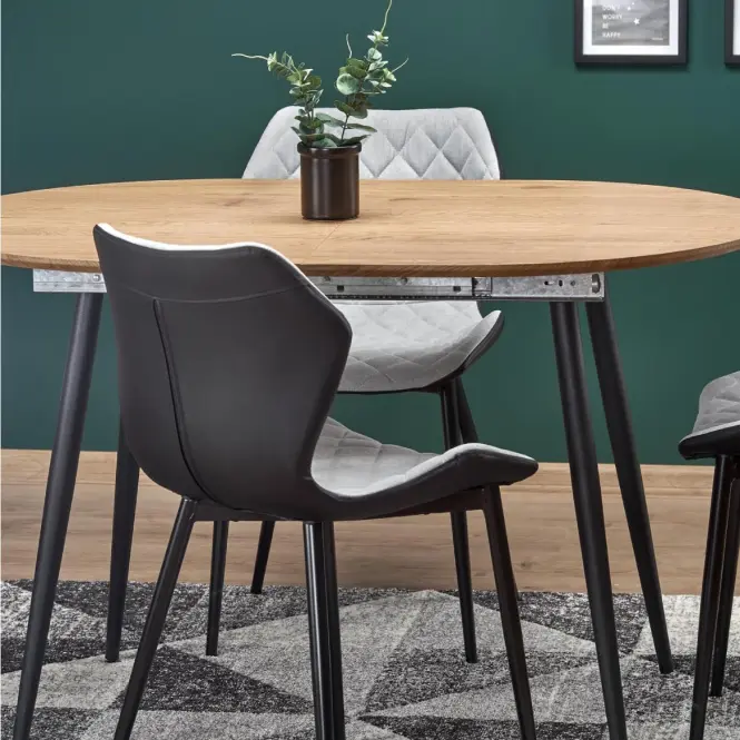 Kinyitható asztalok  Colorado 120/160x80cm Mdf/Acél – Tölgy Aranysárga/Fekete,14