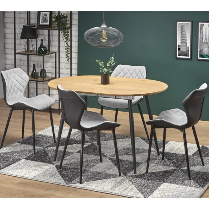 Kinyitható asztalok  Colorado 120/160x80cm Mdf/Acél – Tölgy Aranysárga/Fekete,17