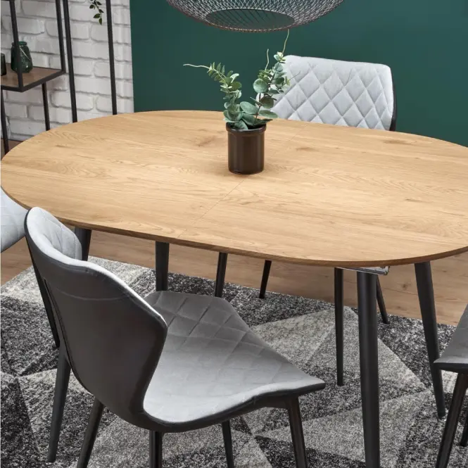 Kinyitható asztalok  Colorado 120/160x80cm Mdf/Acél – Tölgy Aranysárga/Fekete,18