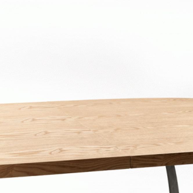 Asztal Veldon 160/200 Mdf/Acél – Tölgy Természetes/Fekete