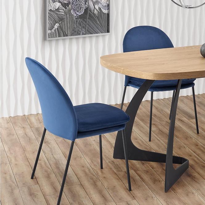 Asztal Veldon 160/200 Mdf/Acél – Tölgy Természetes/Fekete