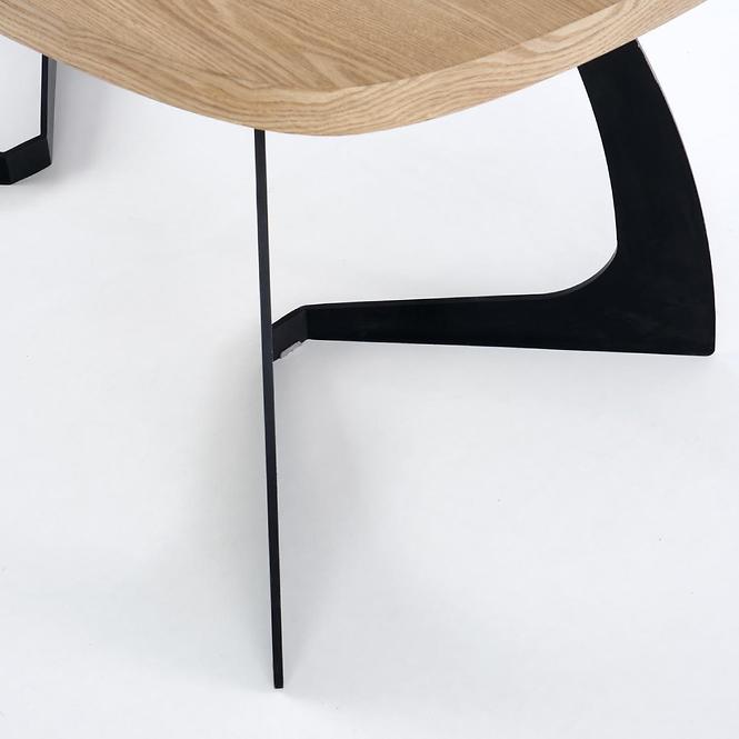 Asztal Veldon 160/200 Mdf/Acél – Tölgy Természetes/Fekete