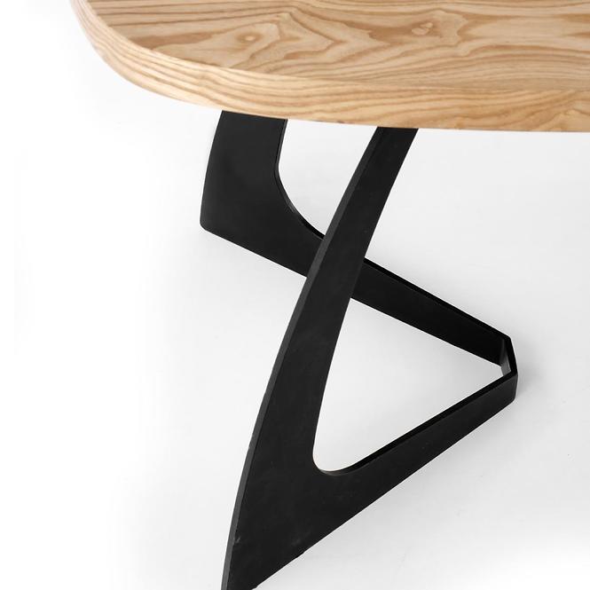 Asztal Veldon 160/200 Mdf/Acél – Tölgy Természetes/Fekete