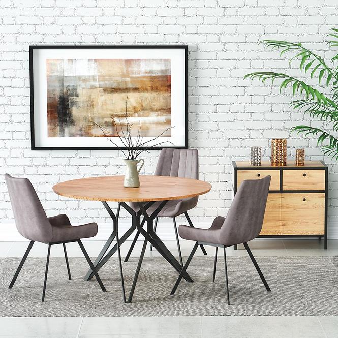 Asztal Pixel 2 120 Mdf/Acél – Tölgy Aranysárga/Fekete