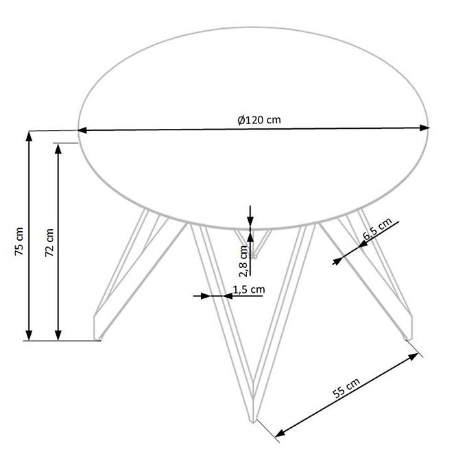 Asztal Mozambik 120 Mdf/Acél – Tölgy Aranysárga/Fekete,6