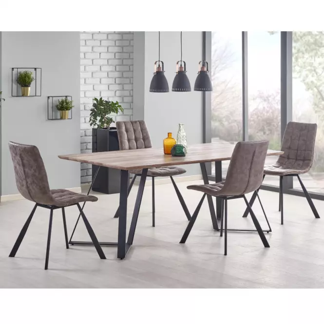 Asztal Calgary 180 Mdf/Acél – Dió Rustykalny/Fekete