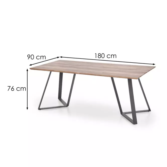 Asztal Calgary 180 Mdf/Acél – Dió Rustykalny/Fekete,6